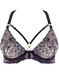 Bordelle - Amela Plunge Embroidered Lace Bra - Lyst