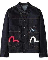 Evisu - Seagull-Print Multi-Pocket Denim Jacket - Lyst