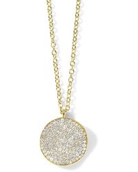 Ippolita - 18kt Yellow Gold Stardust Medium Flower Disc Diamond Pendant Necklace - Lyst