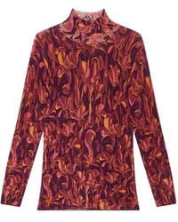 Maliparmi - Rollkragenpullover Mit Blumen-Print - Lyst