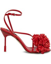 MSGM - 85Mm Floral-Applique Sandals - Lyst