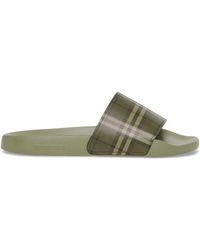 Schoenen voor voor Burberry Katoen Geruite Slippers in het Bruin Dames  Schoenen voor voor Platte schoenen voor Platte sandalen allware.com.br