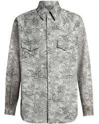 Etro - Linen Denim Shirt Jacket - Lyst