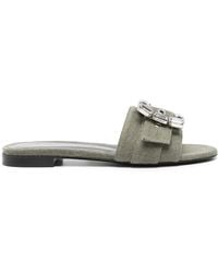 Roberto Festa - Crystal-Buckle Denim Slippers - Lyst