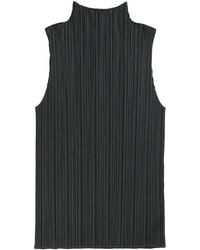 Pleats Please Issey Miyake - High Neck Pleated Tank Top - Lyst