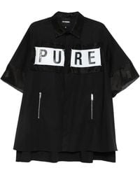 Les Hommes - Graphic-Print Zip-Pocket Shirt - Lyst