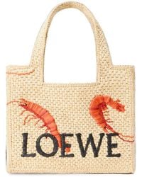 Loewe - Font Tote Bag Mit Garnelenstickerei - Lyst