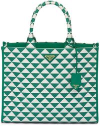 Prada - Large Symbole Embroidered Tote Bag - Lyst