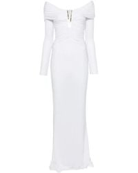 Elisabetta Franchi - Off-The-Shoulder Ruched Maxi Dress - Lyst