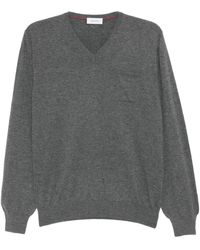 Ferragamo - Long-Sleeve V-Neck T-Shirt - Lyst