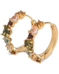 Bimba Y Lola - Small Crystals Heart Hoop Earrings - Lyst