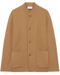 Lardini - Mandarin-Collar Basket-Stitch Cardigan - Lyst