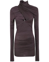 Entire studios - Draped-Design High-Neck Top - Lyst