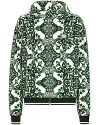 Dolce & Gabbana - Hoodie Met Majolica-print En Rits - Lyst