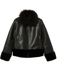 Twinset - Abrigo de piel artificial con botones - Lyst