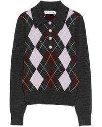Self-Portrait - Anthracite Ls Polo Diamonds - Lyst