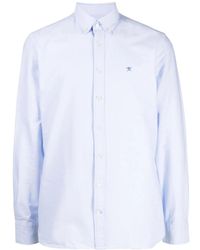 Hackett - Chemise En Coton À Logo Brodé - Lyst