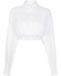 Alexander Wang - Camicia crop con coulisse - Lyst
