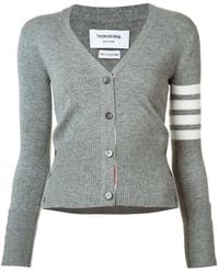 Thom Browne - Classic Cashmere 4-Bar V-Neck Cardigan - Lyst