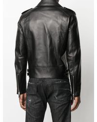DSquared² Leather Biker Jacket - Black