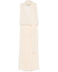 Blumarine - Pleated Asymmetric Midi Dress - Lyst
