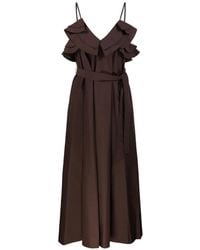 P.A.R.O.S.H. - Ruffled Midi Dress - Lyst