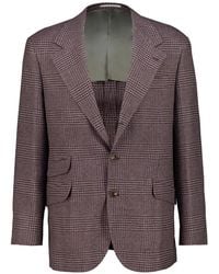 Brunello Cucinelli - Prince Of Wales Check Wool Blazer - Lyst