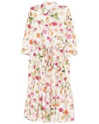 Carolina Herrera - Robe Mi-Longue À Fleurs - Lyst