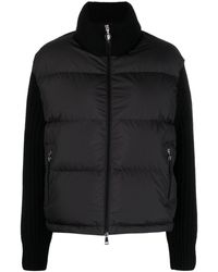 Moncler - Knit-panelled Puffer Jacket - Lyst