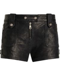 Dolce & Gabbana - Zip-Fastening Pocket Leather Mini Shorts - Lyst