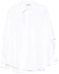 The Attico - Cape-Effect Embroidered-Logo Shirt - Lyst