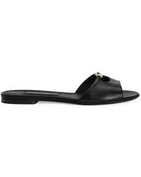 Dolce & Gabbana - Silk Nappa Leather Flat Slippers - Lyst