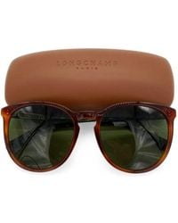 Longchamp - Lunettes De Soleil Rondes À Effet Écailles De Tortue - Lyst