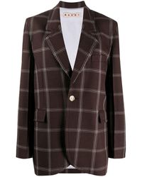 Marni Blazer con motivo de cuadros - Marrón
