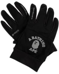 A Bathing Ape - Logo-Print Gloves - Lyst