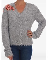 Dolce & Gabbana - Floral-Appliqué Metallic Cardigan - Lyst