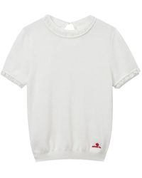 ShuShu/Tong - Ruffle-Trim Logo-Embroidered T-Shirt - Lyst
