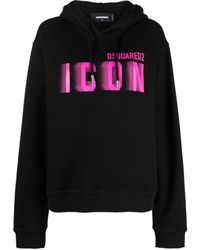 DSquared² - Icon Blur Cotton Hoodie - Lyst