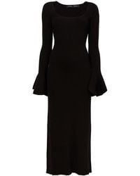 Proenza Schouler - Ribbed-knit Flute-sleeved Dress - Lyst