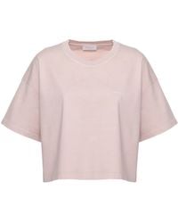 Dondup - Embroidered Logo Cropped T-Shirt - Lyst