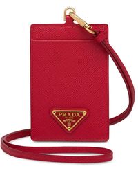 Prada - Logo-Plaque Lanyard Cardholder - Lyst