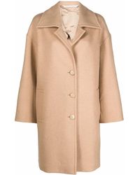Palm Angels - Round Logo Coat Beige White - Lyst