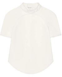 Courreges - Top Met Hoge Hals En Korte Mouwen - Lyst