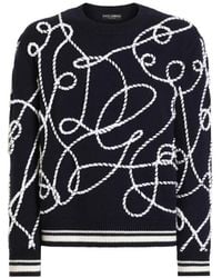 Dolce & Gabbana - Virgin-Wool Pullover With Embroidery - Lyst