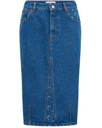 Marine Serre - Moon Laser Midirock aus Denim - Lyst