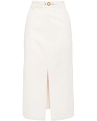 Patou - Falda midi vaquera con detalle de abertura - Lyst