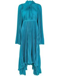 Balenciaga - Robe mi-longue plissée à col torsadé - Lyst