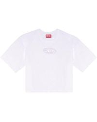 DIESEL - T-angie T-shirt With Peekaboo Logo White - Lyst