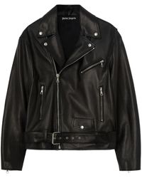 Palm Angels - Chaqueta Biker Con Logo Estampado - Lyst