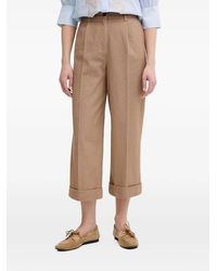 Benetton - Pantalon Plissé À Ourlet Retroussé - Lyst